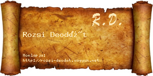 Rozsi Deodát névjegykártya